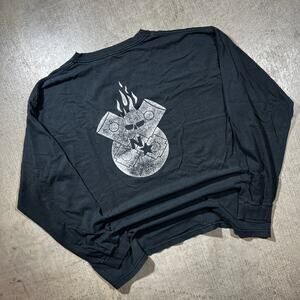 Y2K NX Texas Piston Long Sleeve Tee Black Distressed Large